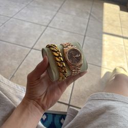 Gold Bracelet, Watch Bundle