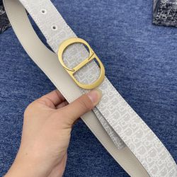 Dior White Belt With Box New 