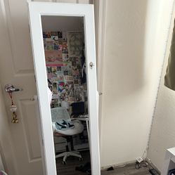 Jewelry Cabinet Mirror with Lock