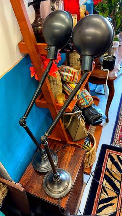 Pair of Adjustable Metal Desk Lamps