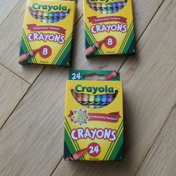 Set Of 3 Crayons Crayola - One 24 Count & Two 8 Count. Non-Toxic, Fun, Safe. New