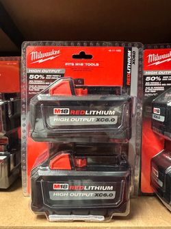 Milwaukee M18 18-Volt Lithium-Ion High Output 6.0Ah Battery Pack (2-Pack)