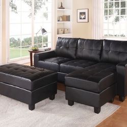 Sectional Black New Sofa