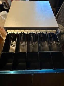 Metal Cash Register Drawer / Cash Till with Lock and 5 Bill / 5 Coin Compartments