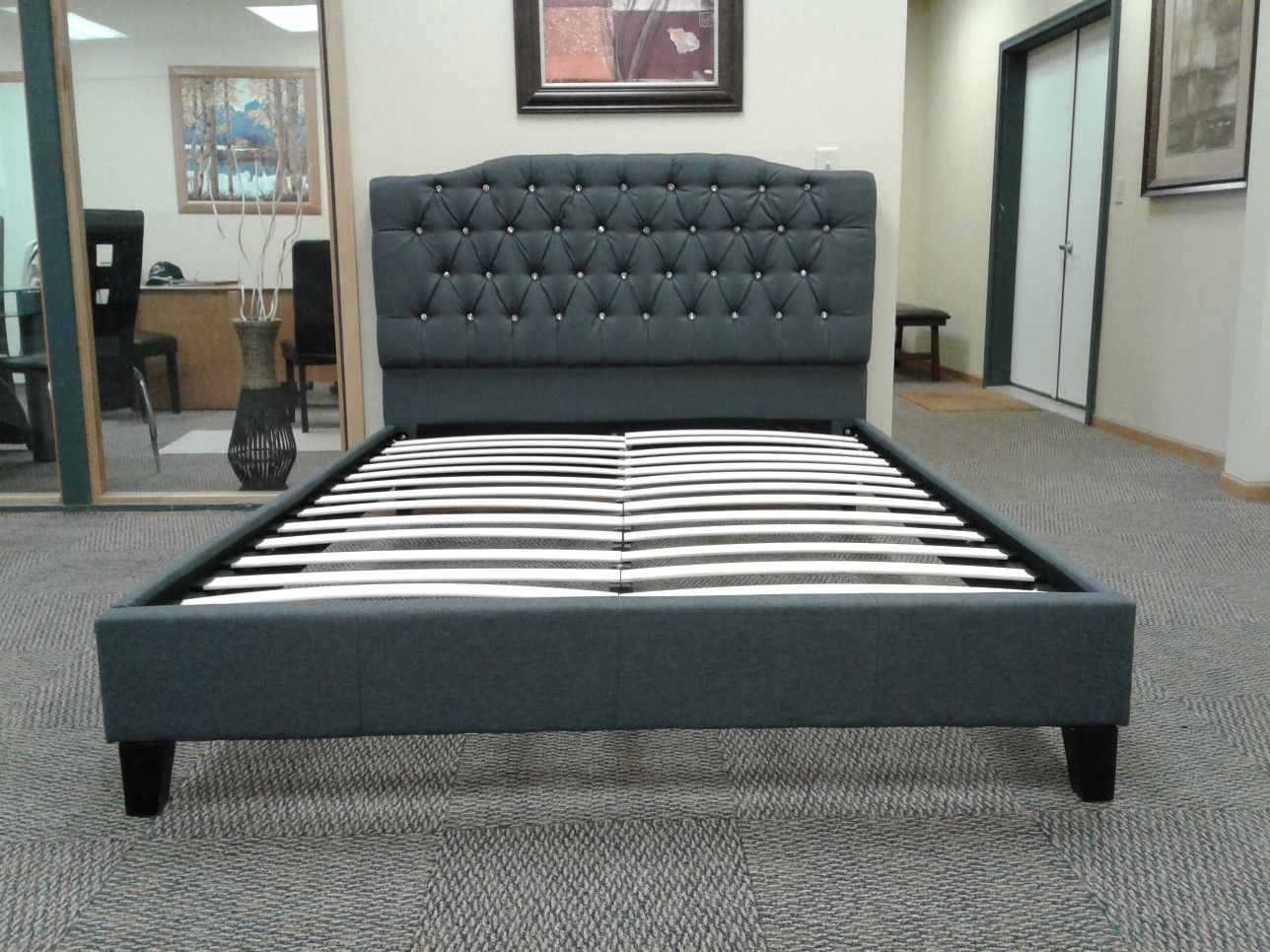 queen grey bed. brand new