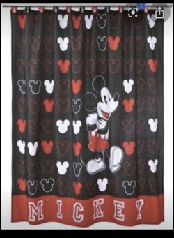 Bathroom curtain Mickey Mouse theme!