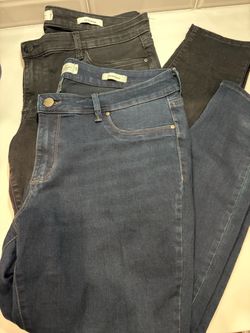 2 Women’s Jessica Simpson kiss my skinny indigo blue & black skinny stretch jeans 18W
