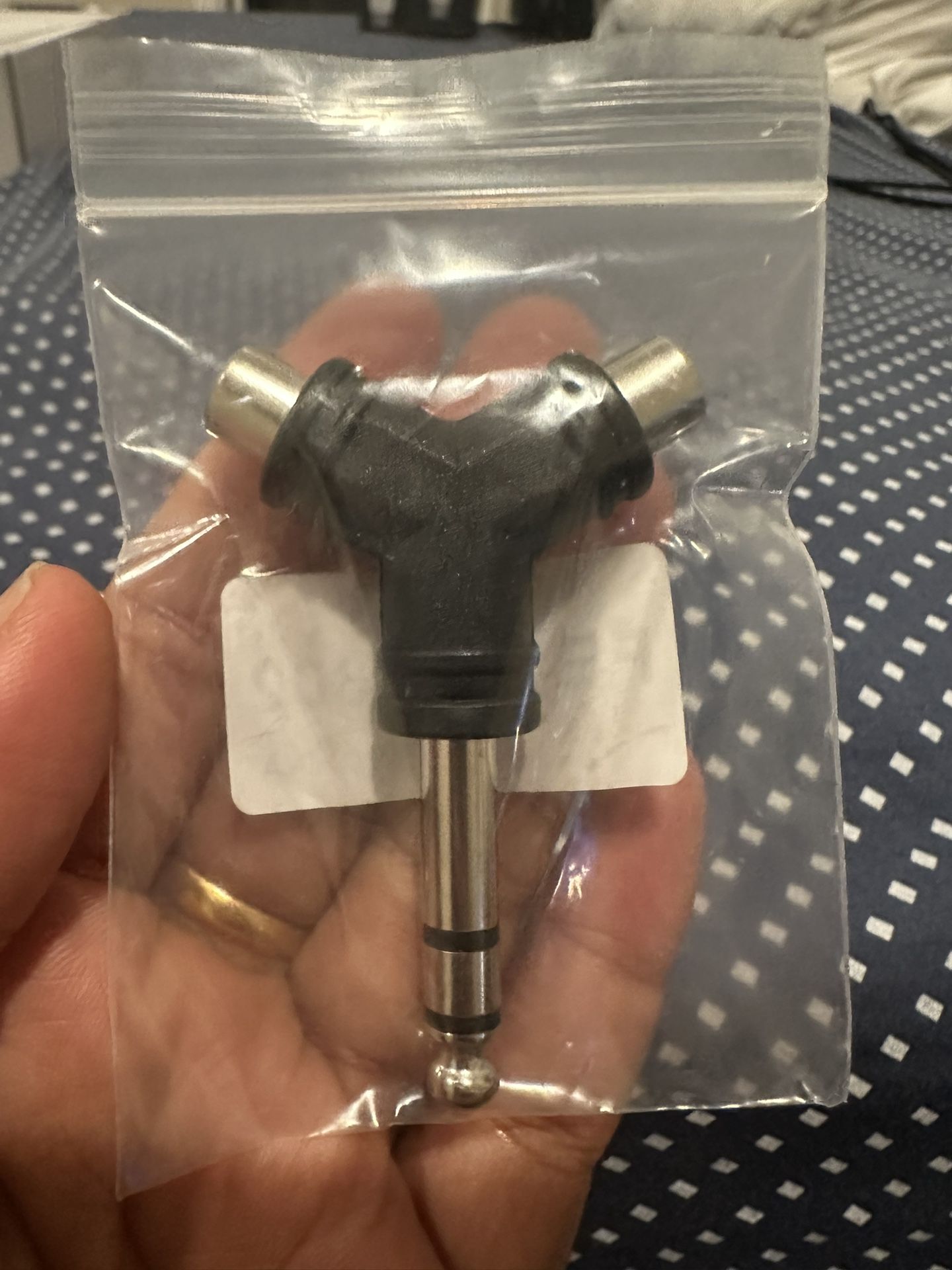 1/4Inch 6.35mm Male to 2 RCA Female Audio Adapter