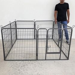 $90 (New in box) Heavy duty 32” tall x 32” wide x 8-panel pet playpen dog crate kennel exercise cage fence 