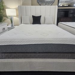 Brand New White Fluffy Wool Standard King Bedframe 
