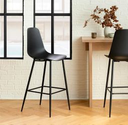 Set of 3 Modern Black Bar Stools - $180 (50% off)