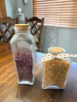 Glass Cork Lid Storage Jars Set of 2