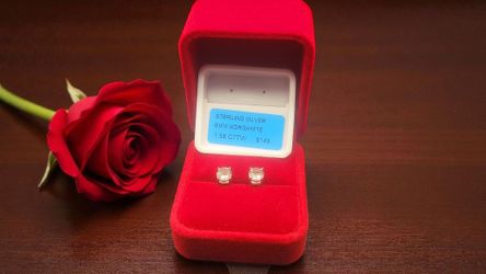 Sterling Silver Morganite Earrings 