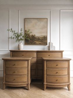 ✨🤎 Pottery Barn Inspired Solid Wood Bedroom Set | 66” Dresser + Nightstands 🤎✨