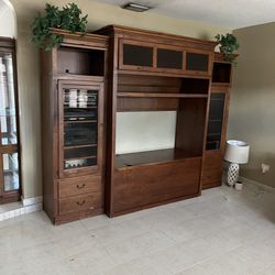 Ethan Allan wood TV wall unit