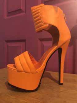 Bright Orange High Heels