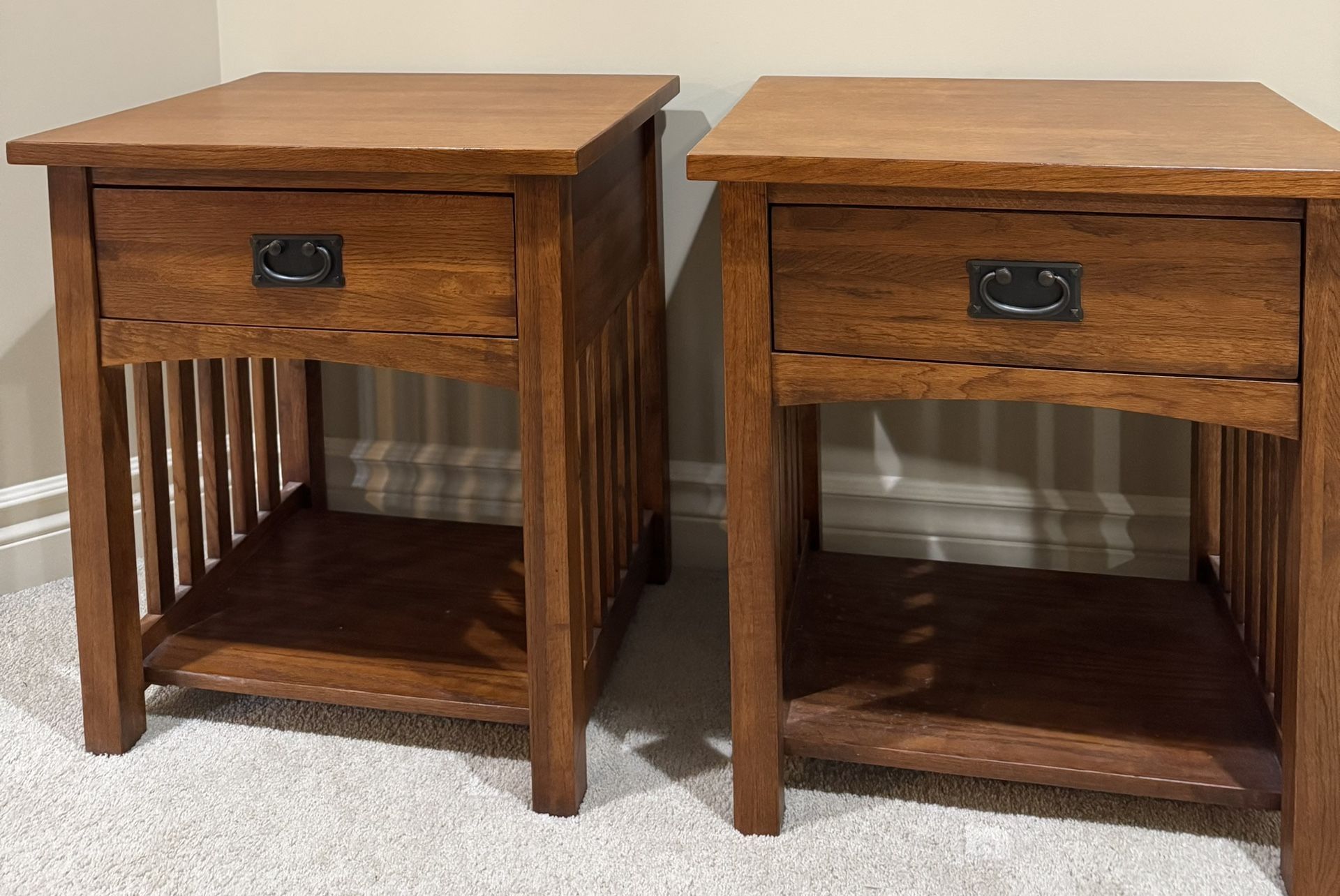 2 Bedside or End Tables Solid Wood