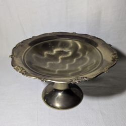 Vintage 1972 Solid Brass Pedestal Hand Finished Candy/Fruit Dish Bowl