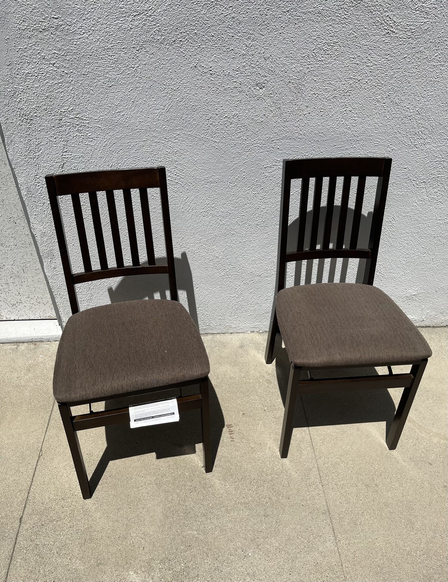 Stakmore Wood Folding Chair with Upholstered Seat, Espresso, 2-Pack $69 or Bundle Deal (10)