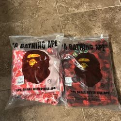 A Bathing Ape Bape Shark Full Zip Hoodie Pink Size S