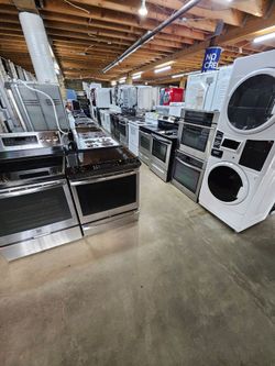 Huge Liquidation Sale Warehouse Full Of Nice Lightly Used Refurbished Certified Refrigerator Washer Dryer Stove Oven Stackable Free Warranty