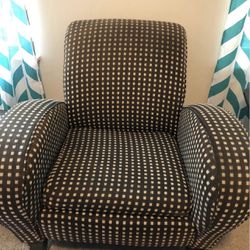 Brown Checkered Sofa Chair