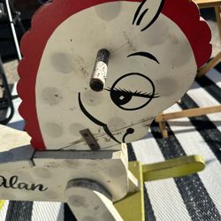 Vintage Wooden Rocking Horse 1950s Or 1960s “Alan”