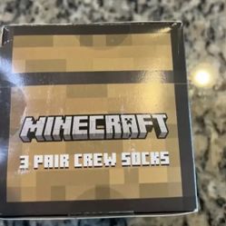 Minecraft 3 Pair Mens Crew Socks Size 10-13... CHECK OUT MY PAGE FOR MORE ITEMS