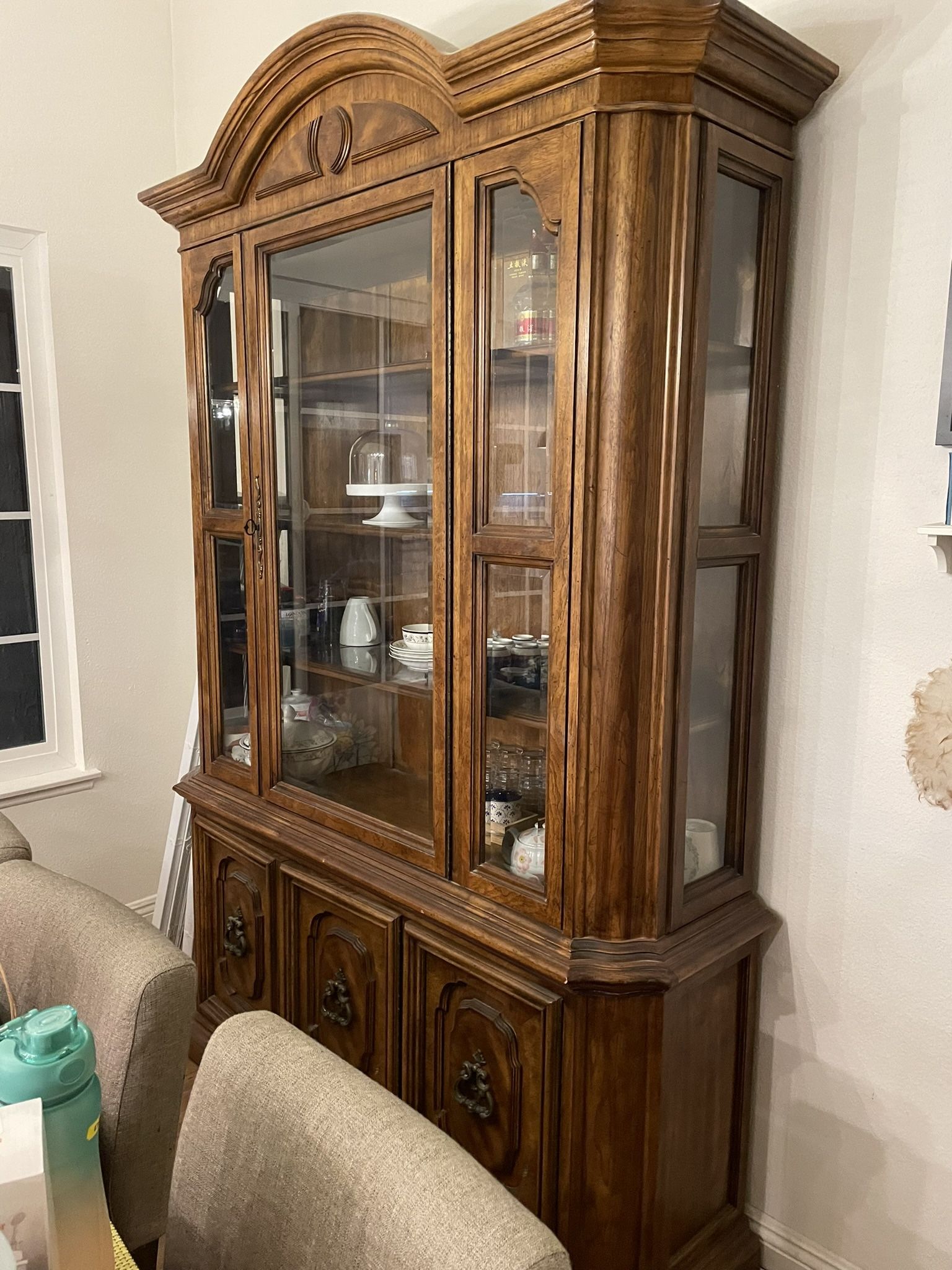 Antiques, Vintage Glass cabinet