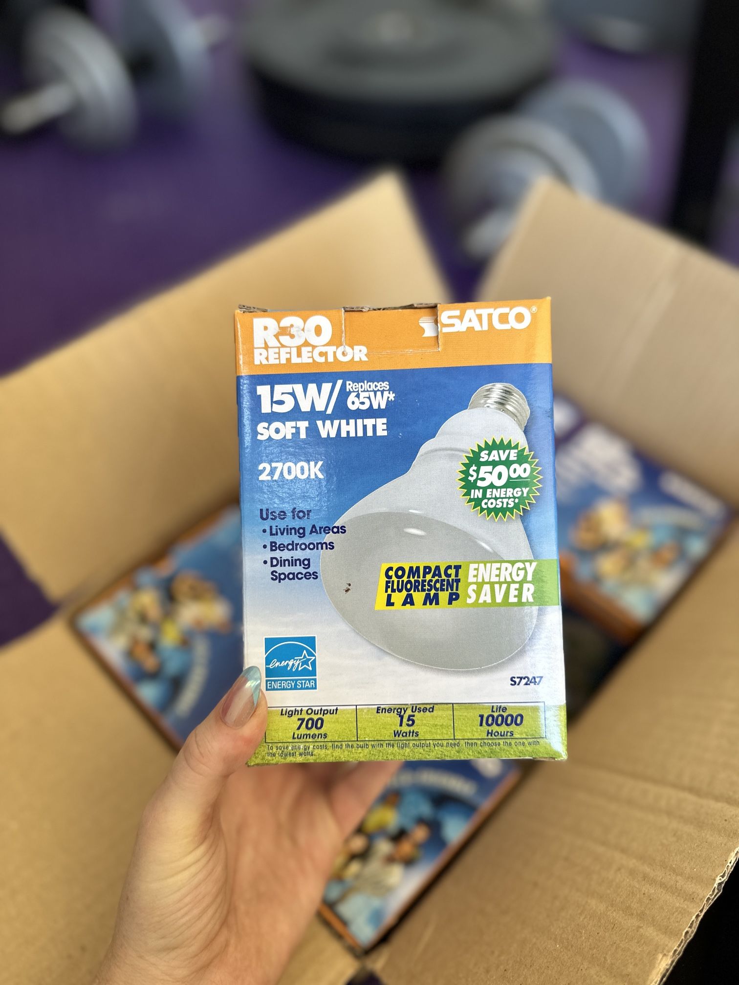 Box Of SATCO Fluorescent Lights