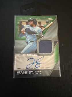 George Springer Topps Auto Relic Card Blue Jays
