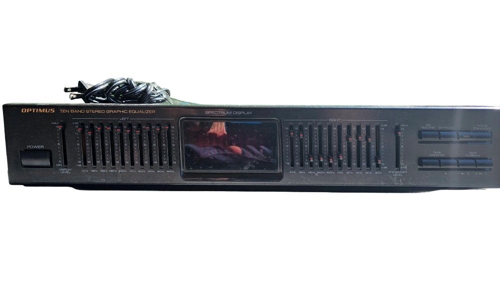 Optimus 31-2030 Ten Band Stereo Graphic Equalizer Spectrum Display EQ Black
