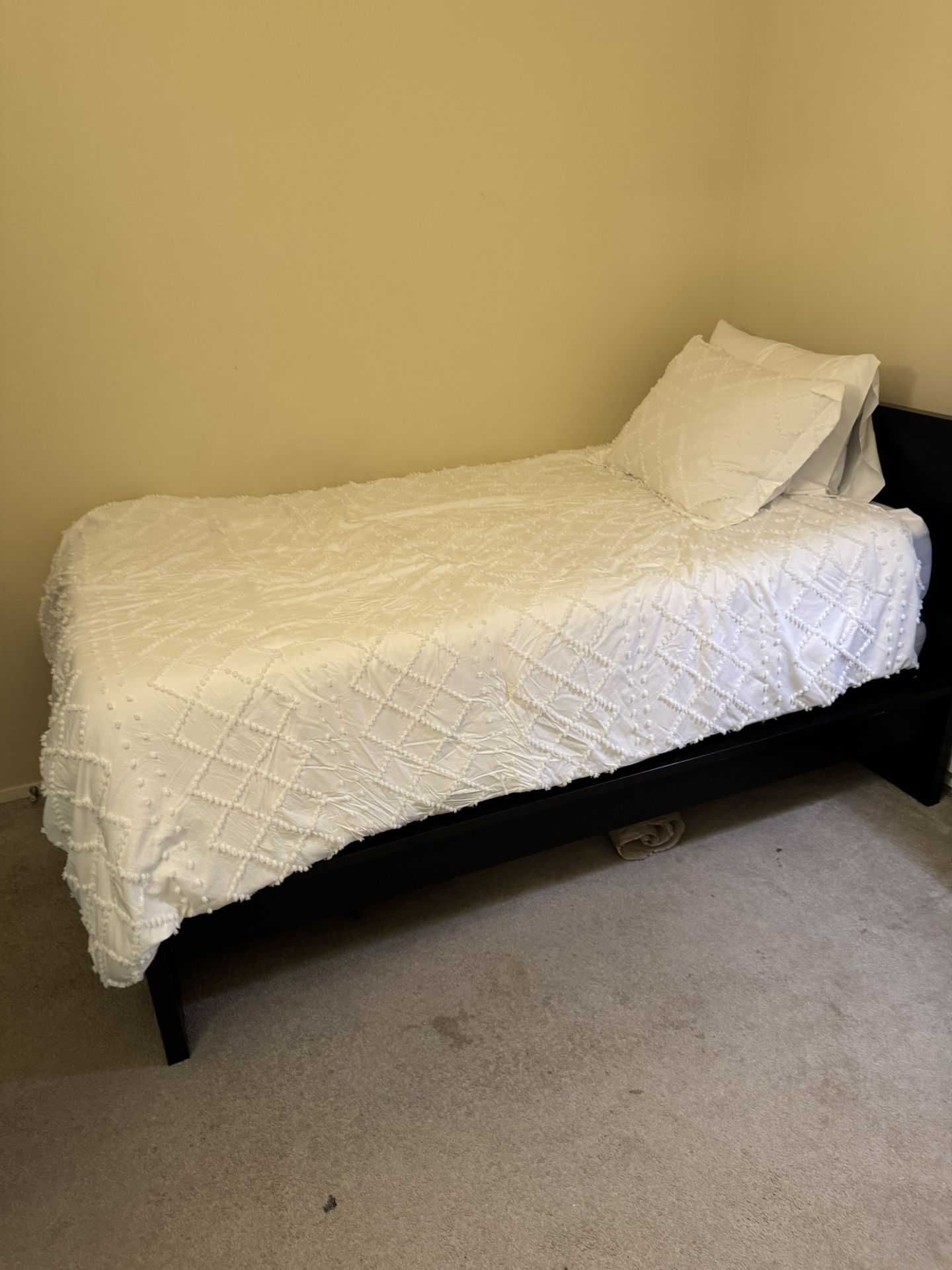 Twin Bed. Three Foam Mattresses