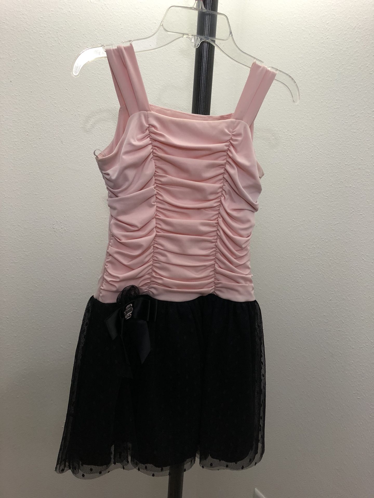 Pink and black girls dress