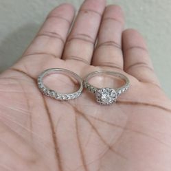 Diamond And White Gold Wedding Set 