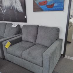 Sofa Bed In Dark Gray Fabric. NEW 