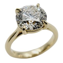 14k Yellow Gold Lab-Grown Round Brilliant Diamond Solitaire Ring