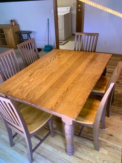 Wood Dining Table with 6Chairs