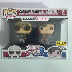 Funko Pop Games Captain Marvel vs Chun-Li 2-Pack Hot Topic Exclusive Player 2 – New