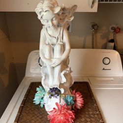 Garden Fairy Statue 18 In H Base 6 In Wing 7 In Wide