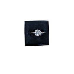 Size 7 Silver Toned Bling Solitaire Ring