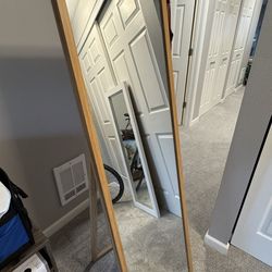 Standing Vertical Mirror With Wood Frame
