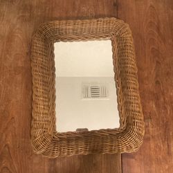Brown Rattan Mirror