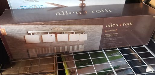 Allen + roth merington 5 light satin nickel vanity light bar new