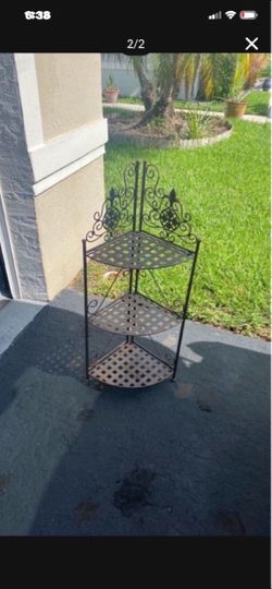 3-Tier Wrought Iron Corner Shelf
