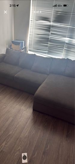 Brown sectional couch