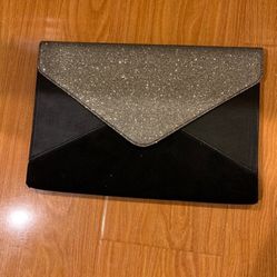 DSW Silver & Black Clutch/Bag