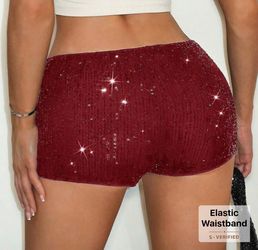 Burgundy sparkle shorts