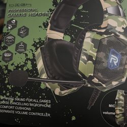 RUNMUS K8 Professional Universal Gaming Headset High Performance Camo Green RUNMUS K8 professional universal gaming headset.  Camo green.