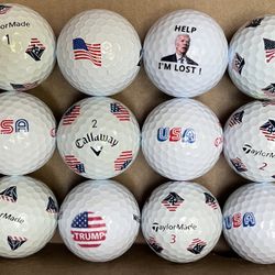Patriot Collection Golf Balls, USA Theme Trump Biden One Dozen 12